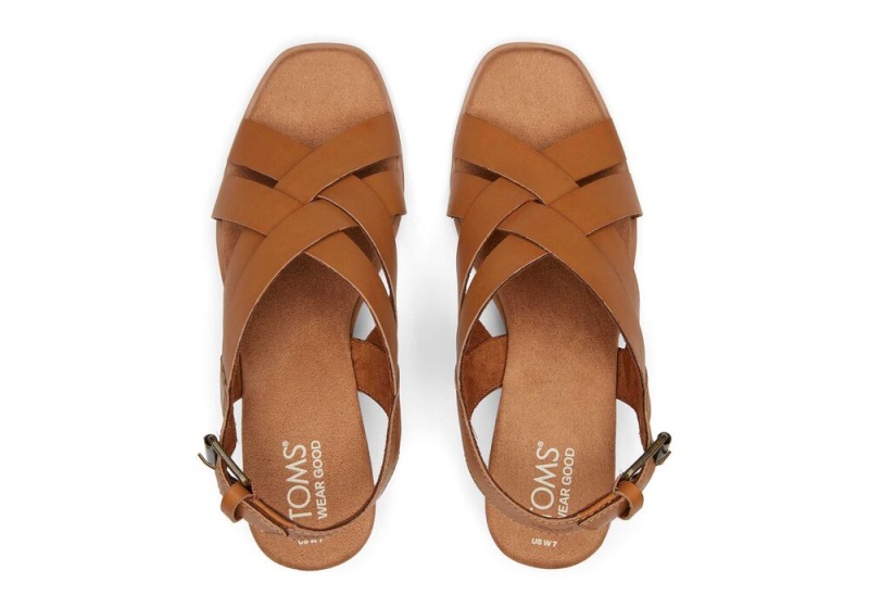 Toms Gracie Tan Lær Kile Sandaler Brune | 2816IKBED