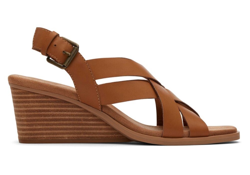 Toms Gracie Tan Lær Kile Sandaler Brune | 2816IKBED