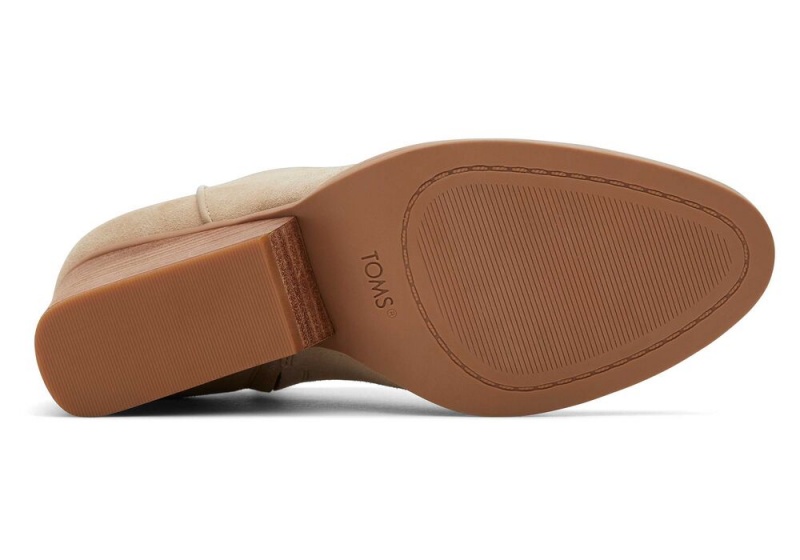 Toms Hadley Semsket Skinn Hælene Støvler Beige | 2394ZSTQR