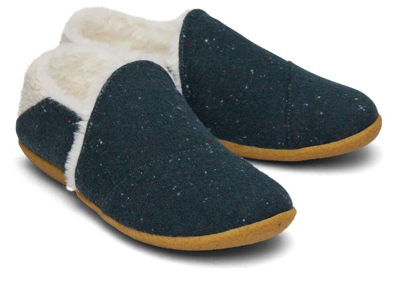 Toms India Faux Fur Tøfler Grønn | 2143DWHVZ