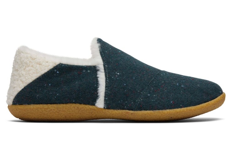 Toms India Faux Fur Tøfler Grønn | 2143DWHVZ