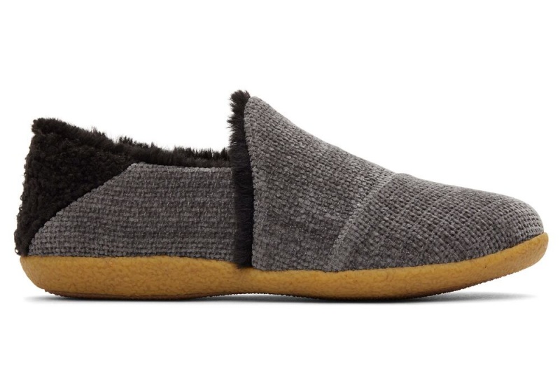 Toms India Forged Iron Faux Fur Tøfler Grå | 4710YJGPI