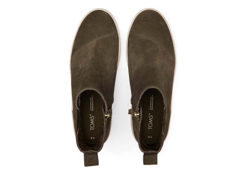 Toms Jamie Olive Semsket Skinn Slip On Joggesko Olivengrønne | 5931IGASQ