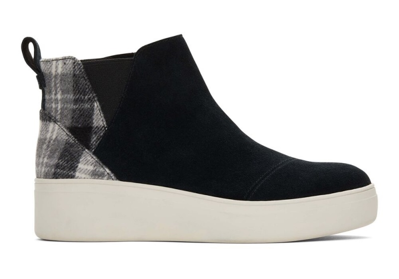 Toms Jamie Plaid Slip On Joggesko Svarte | 9543IKCAT