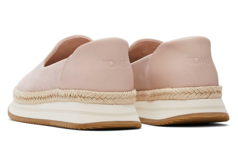 Toms Jocelyn Semsket Skinn Espadrille Rosa | 0892JMXZY