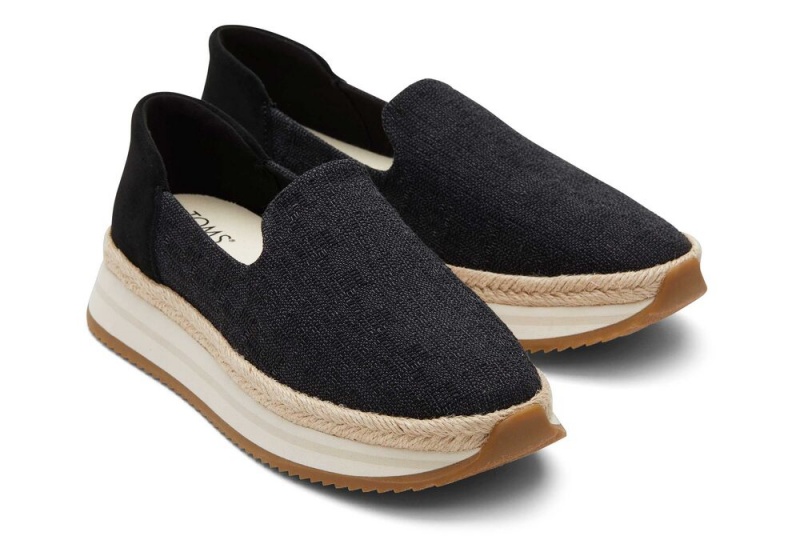 Toms Jocelyn Tekstil Espadrille Svarte | 5976BYXRP