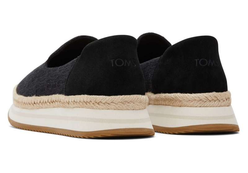 Toms Jocelyn Tekstil Espadrille Svarte | 5976BYXRP