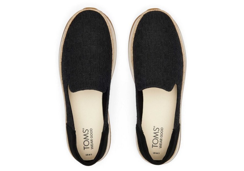 Toms Jocelyn Tekstil Espadrille Svarte | 5976BYXRP