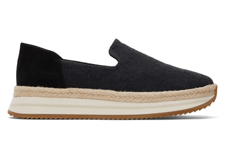 Toms Jocelyn Tekstil Espadrille Svarte | 5976BYXRP