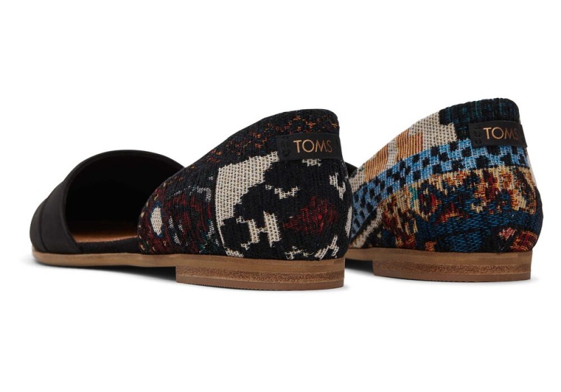 Toms Jutti D'Orsay Global Woven Flate Sko Svarte | 9364RNBKU