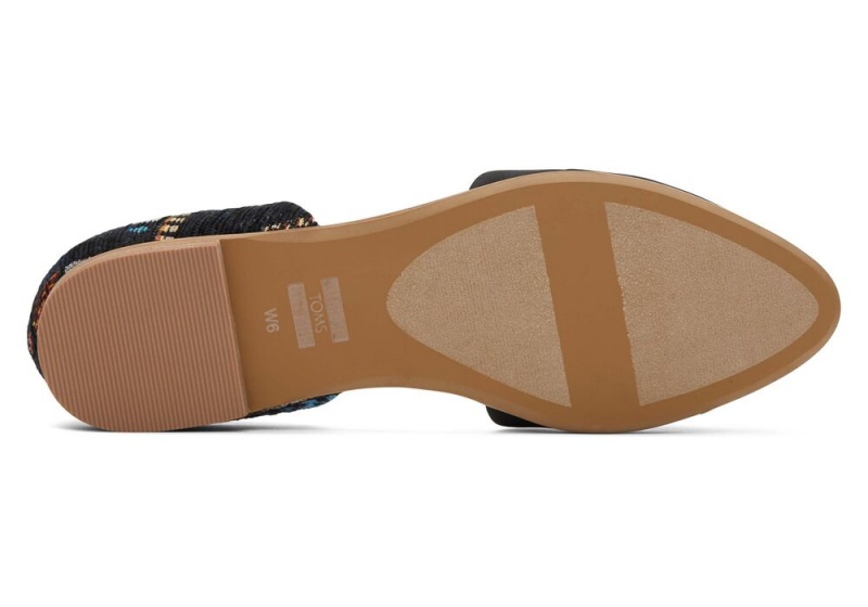 Toms Jutti D'Orsay Global Woven Flate Sko Svarte | 9364RNBKU