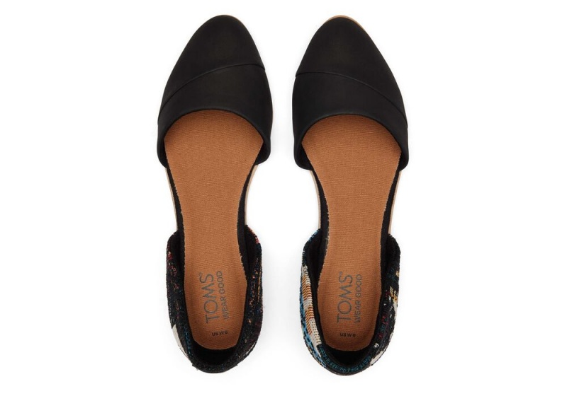 Toms Jutti D'Orsay Global Woven Flate Sko Svarte | 9364RNBKU