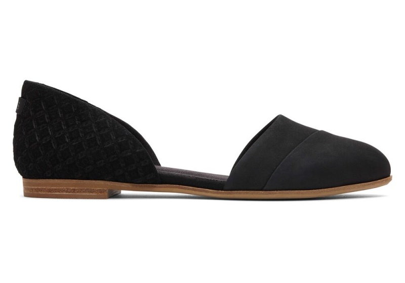 Toms Jutti D\'Orsay Lær Flate Sko Svarte | 8573HMGKU