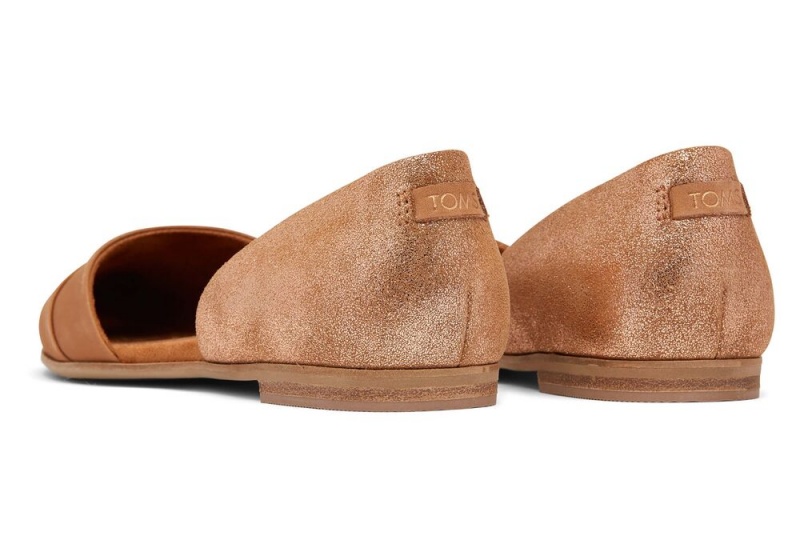 Toms Jutti D'Orsay Tan Lær Flate Sko Brune | 6251WJQBP