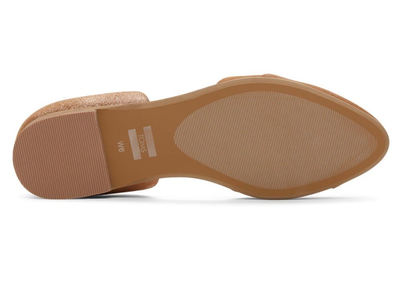 Toms Jutti D'Orsay Tan Lær Flate Sko Brune | 6251WJQBP