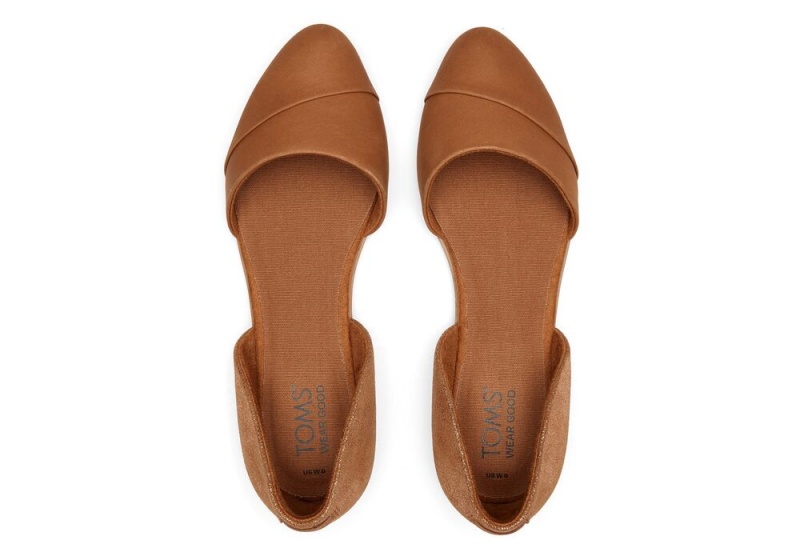 Toms Jutti D'Orsay Tan Lær Flate Sko Brune | 6251WJQBP