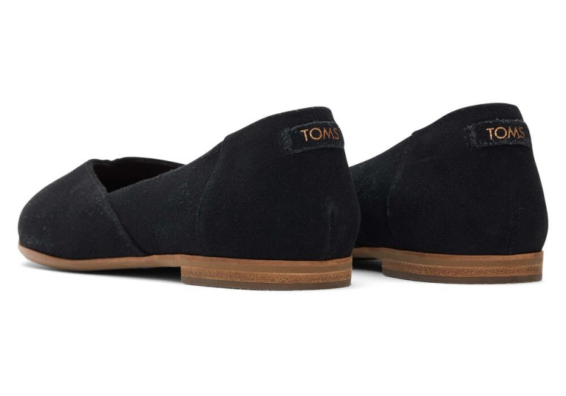 Toms Jutti Neat Semsket Skinn Flate Sko Svarte | 1268WPKFA