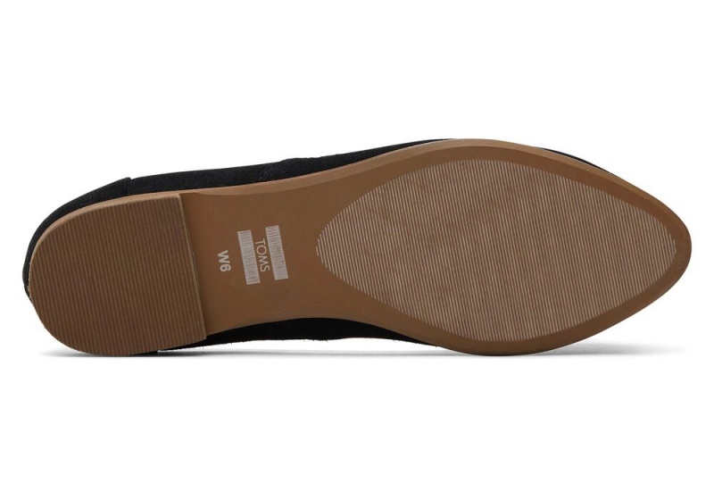 Toms Jutti Neat Semsket Skinn Flate Sko Svarte | 1268WPKFA