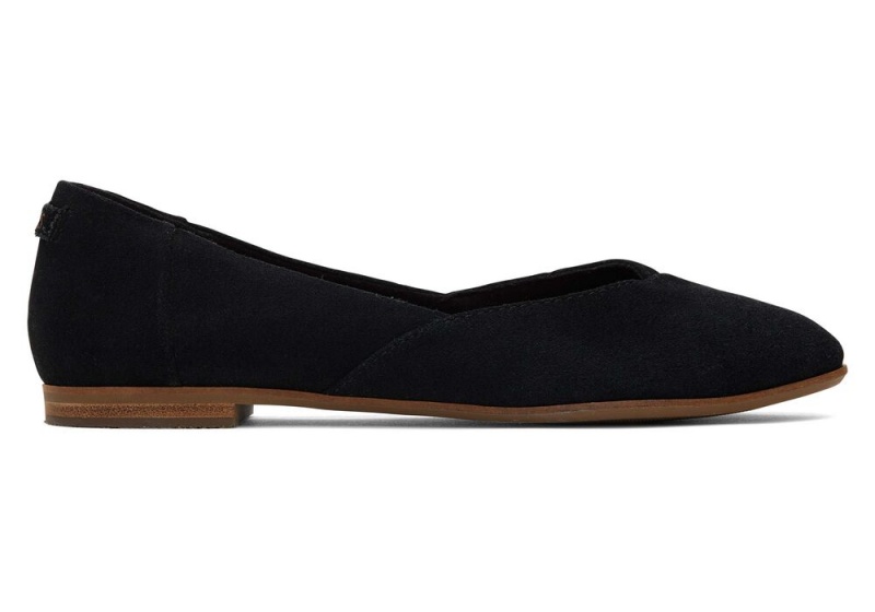 Toms Jutti Neat Semsket Skinn Flate Sko Svarte | 1268WPKFA