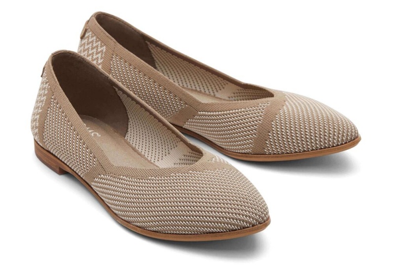 Toms Jutti Neat Taupe Knit Flate Sko Dyp Grå | 6817HPVGI