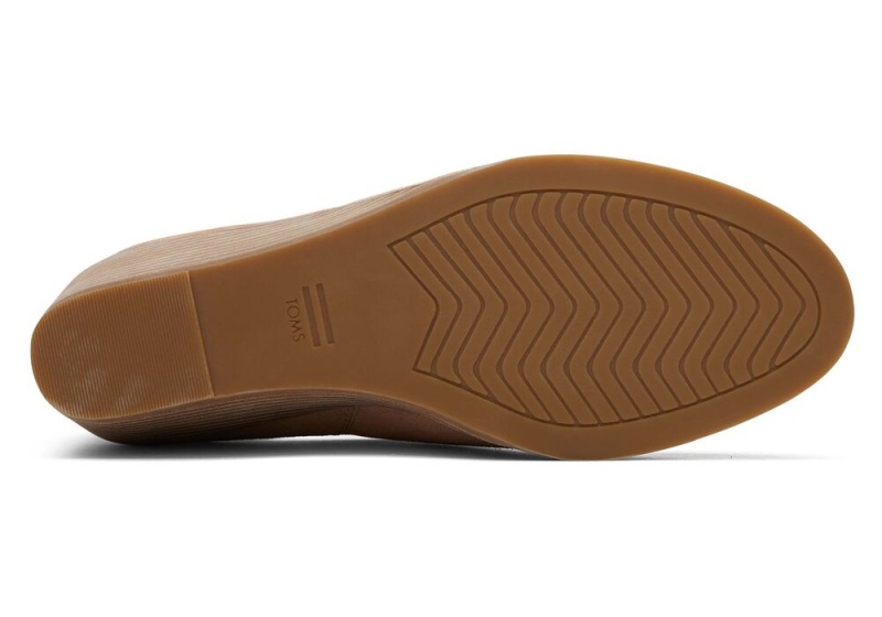 Toms Kallie Semsket Skinn Wedge Støvler Brune | 2945ZUPHC