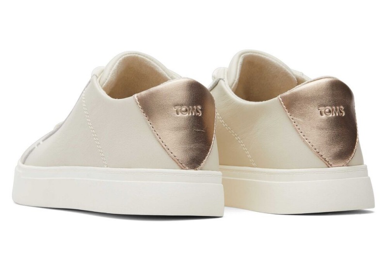 Toms Kameron Metallic Lær Sneakers Beige | 9873ZAJSG