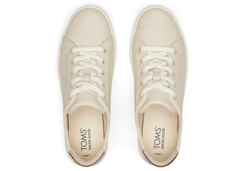 Toms Kameron Metallic Lær Sneakers Beige | 9873ZAJSG