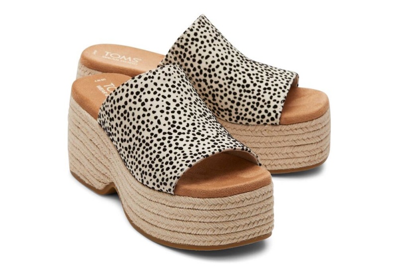 Toms Laila Mule Mini Cheetah Platåsandaler Leopard | 2164VIZKS