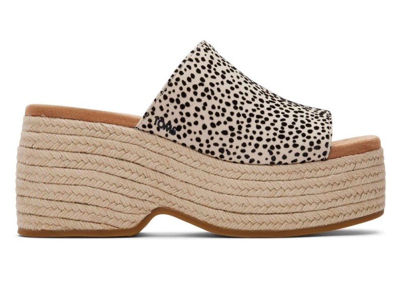 Toms Laila Mule Mini Cheetah Platåsandaler Leopard | 2164VIZKS