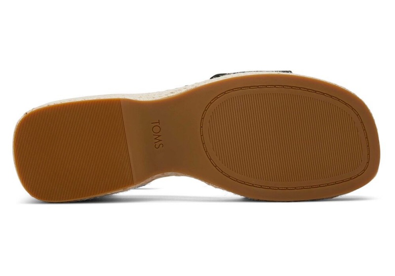 Toms Laila Semsket Skinn Platåsandaler Svarte | 7648ZHXTP