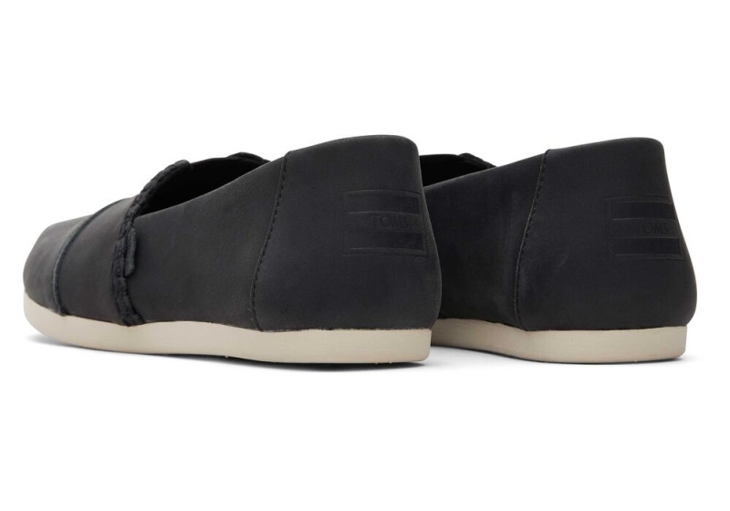 Toms Lær Espadrille Svarte | 1759PDEYQ