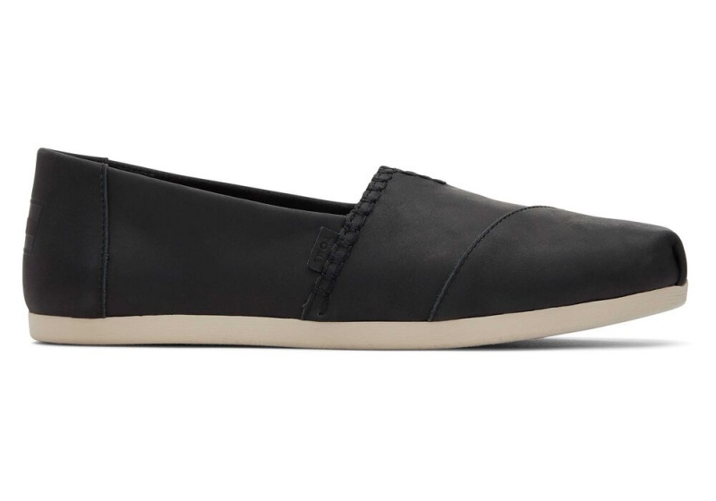 Toms Lær Espadrille Svarte | 1759PDEYQ