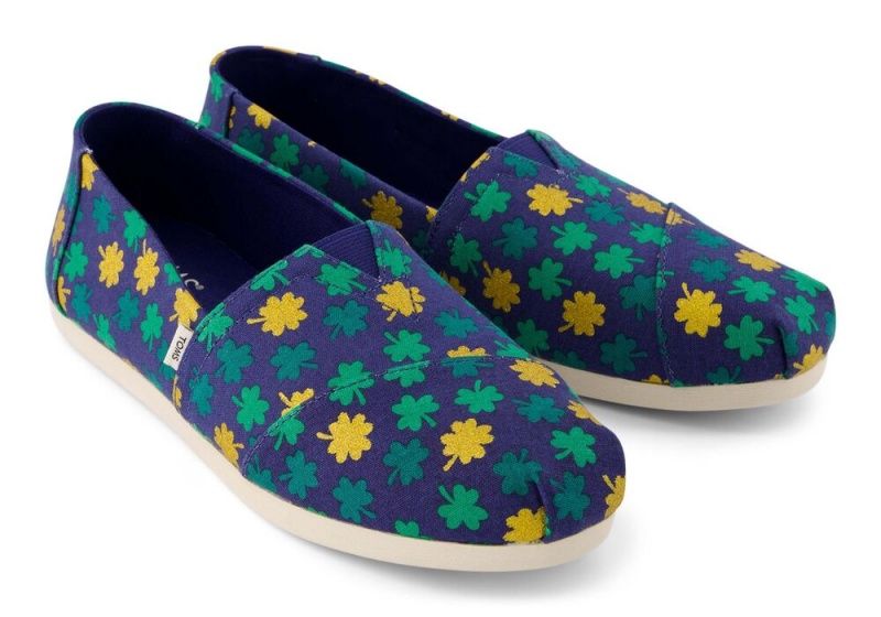 Toms Lucky Shimmer Clovers Espadrille Blå | 7540JIPXT