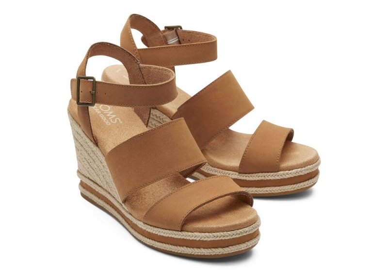 Toms Madelyn Tan Lær Kile Sandaler Brune | 1682FDKNW