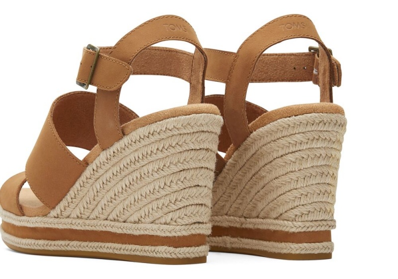 Toms Madelyn Tan Lær Kile Sandaler Brune | 1682FDKNW