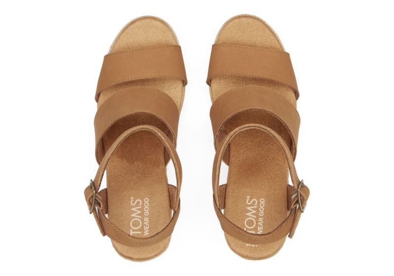 Toms Madelyn Tan Lær Kile Sandaler Brune | 1682FDKNW