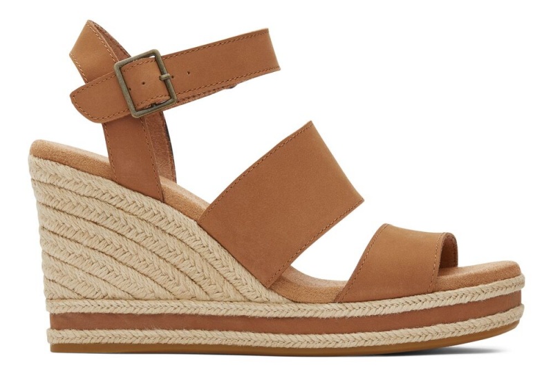 Toms Madelyn Tan Lær Kile Sandaler Brune | 1682FDKNW