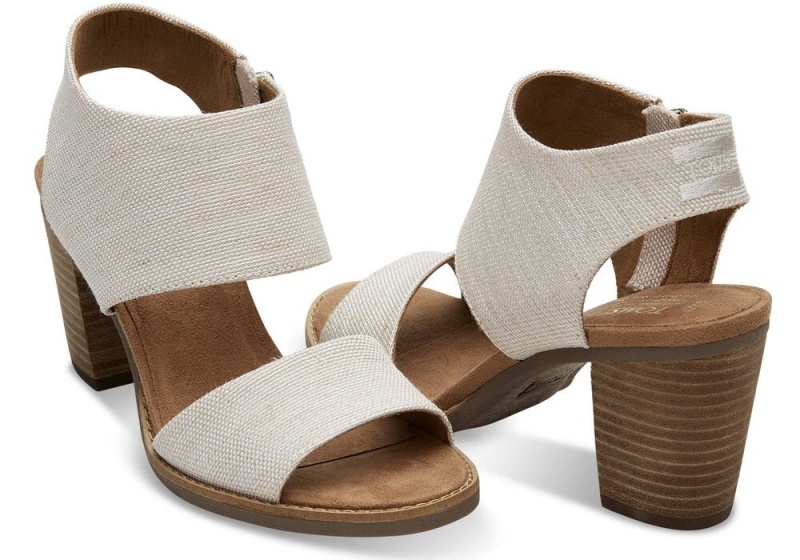 Toms Majorca Cutout Sandaler med Hæl Beige | 0378ZHXWV