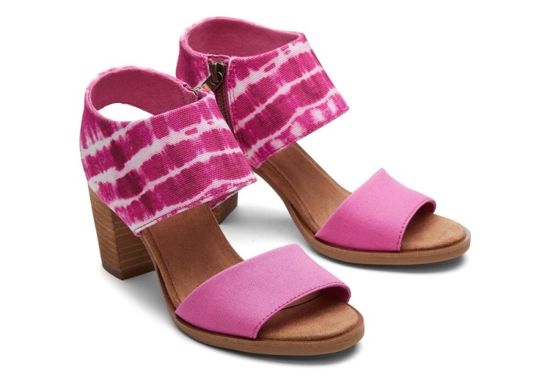 Toms Majorca Cutout Sandaler med Hæl Fuchsia Rosa | 3678MRVIC