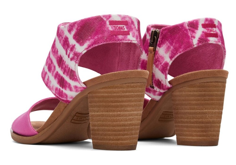 Toms Majorca Cutout Sandaler med Hæl Fuchsia Rosa | 3678MRVIC