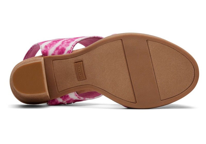 Toms Majorca Cutout Sandaler med Hæl Fuchsia Rosa | 3678MRVIC