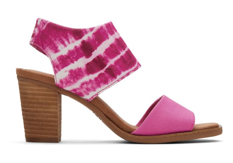 Toms Majorca Cutout Sandaler med Hæl Fuchsia Rosa | 3678MRVIC