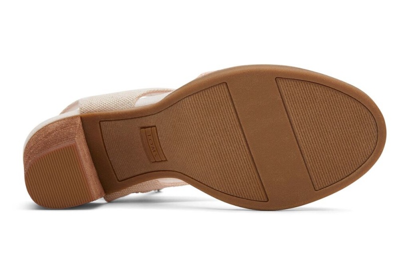 Toms Majorca Cutout Sandaler med Hæl Metal Korall | 9257XHTJD