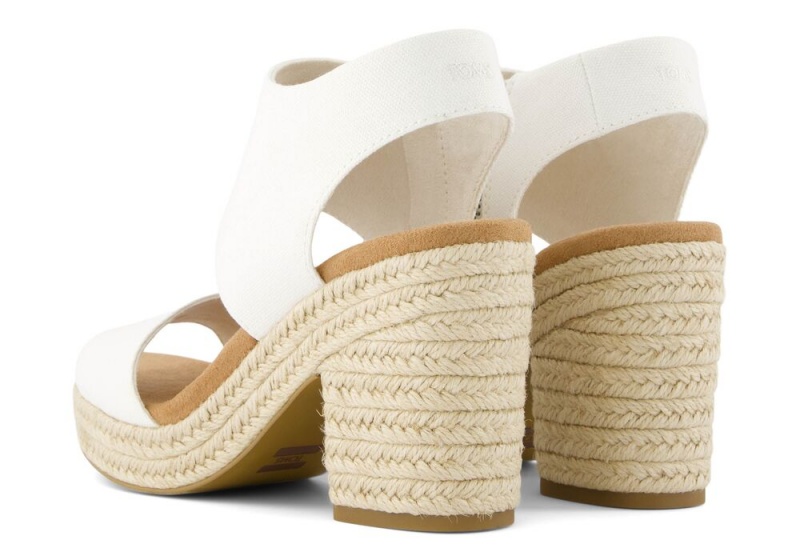 Toms Majorca Rope Canvas Platåsandaler Hvite | 7251LWZED