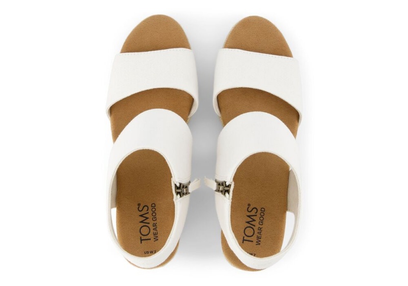 Toms Majorca Rope Canvas Platåsandaler Hvite | 7251LWZED