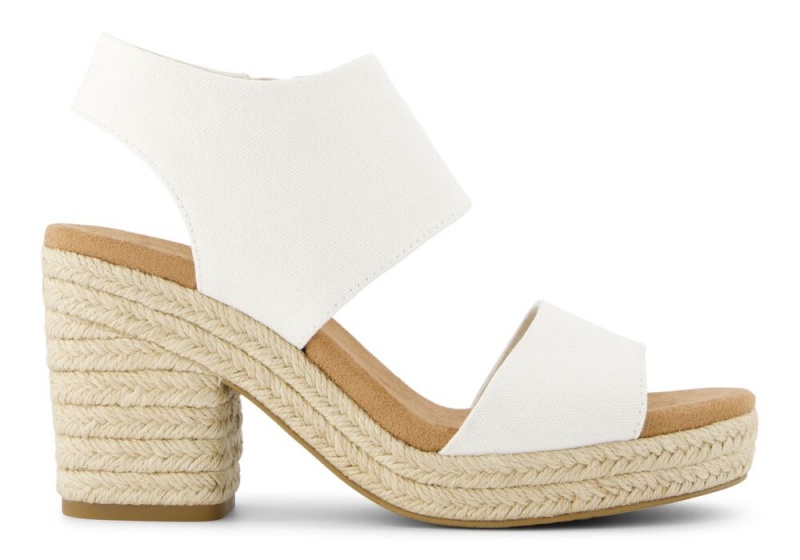 Toms Majorca Rope Canvas Platåsandaler Hvite | 7251LWZED