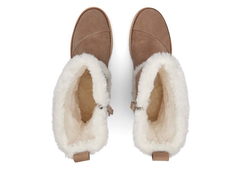 Toms Makenna Taupe Vann Resistant Faux Fur Støvler Grå Brune Grå | 6457FJHLA