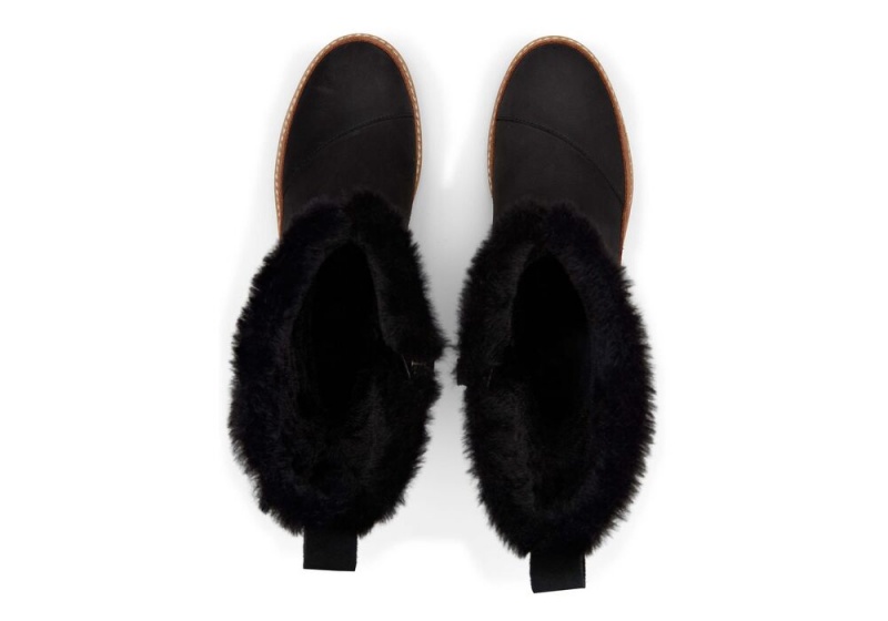 Toms Makenna Vann Resistant Faux Fur Støvler Svarte | 8706GCBXK