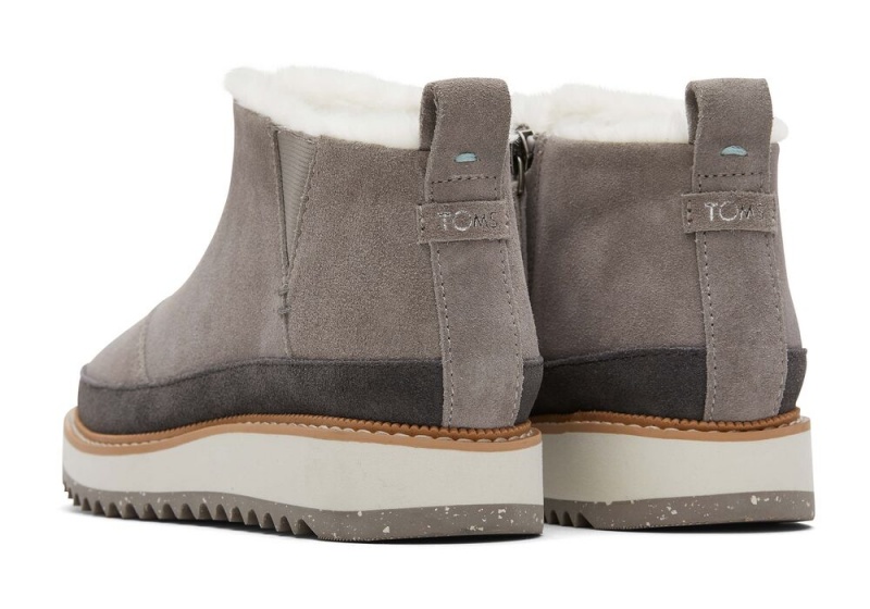 Toms Marlo Vann Resistant Faux Fur Støvler Grå | 1625UWJXK