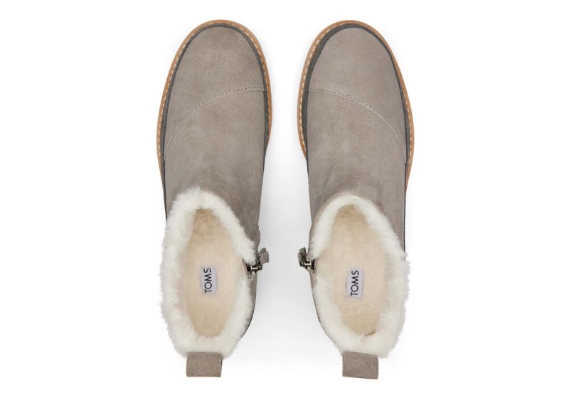 Toms Marlo Vann Resistant Faux Fur Støvler Grå | 1625UWJXK